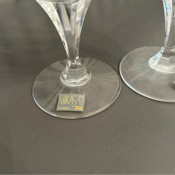 Mikasa Clear English Garden Water Flutes, set of 2 - Picture 2 of 2